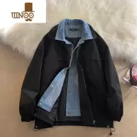 YANXU假牛仔外套男早新款小众设计感美式工装夹克休闲上衣服