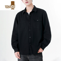 YANXU外套男2023新款潮牌宽松日系复古衬衫痞帅休闲工装夹克