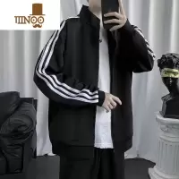 YANXU三条杠外套潮男23新品学院风立领夹克运动棒球服休闲痞帅上衣