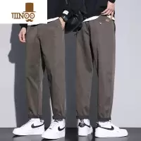 YANXU休闲裤男士直筒宽松2023新款潮流锥型西装裤夏季男生长裤子