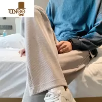 YANXU直筒裤男款灯芯绒裤子宽松长裤垂感休闲裤灰色卫裤男生运动裤