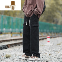 YANXU日系工装裤男士潮牌宽松阔腿裤子美式ins高街休闲直筒长裤