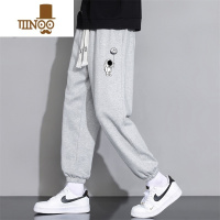 YANXU宇航员卫裤男款夏季薄款冰丝潮2023新款九分运动休闲裤宽松长裤子