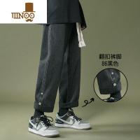 YANXU日系潮牌设计感牛仔裤男士夏季薄款宽松直筒九分夏天男生休闲裤子