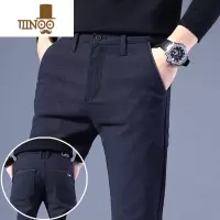 YANXU2023休闲男款宽松直筒韩版修身格子西裤青年裤子男士休闲青年