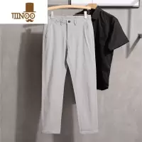 YANXU垂感小西裤男士韩版修身高街2023夏季新款直筒休闲痞帅小脚阔腿裤