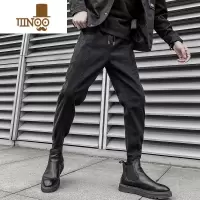 YANXU牛仔裤男韩版潮流休闲裤子男痞帅潮牌加厚束脚休闲长裤