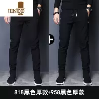 YANXU冬季裤子男加绒加厚宽松直筒休闲裤男士运动长裤2023新款潮流