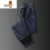 YANXU松紧腰牛仔裤男士春季新款潮牌痞帅宽松束脚工装哈伦裤子男款