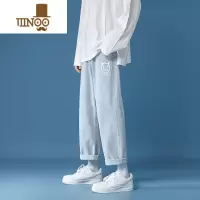 YANXU牛仔裤男款夏季宽松直筒潮牌裤子高街痞帅感阔腿炸街美式九分