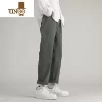 YANXU日系宽松工装裤子男生运动纯色ins潮牌直筒百搭休闲卡其长裤