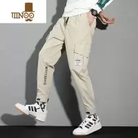 YANXU男士韩版潮流休闲小脚长裤学生百搭运动束脚裤九分工装裤子