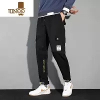YANXU男士韩版潮流休闲小脚长裤学生百搭运动束脚裤九分工装裤子