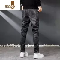 YANXU牛仔裤男潮流百搭青年潮牌修身小脚小直筒款弹力新塘春季夏季薄款