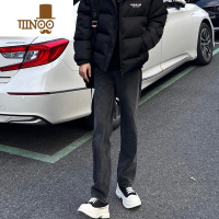 YANXU烟灰色牛仔裤美式高街男夏季薄款复古男款水洗潮牌ins直筒裤子潮