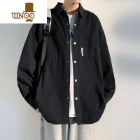 YANXU工装衬衫男长袖宽松日系外套潮牌百搭休闲复古男装衬衣