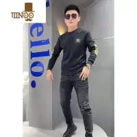 YANXU新款男士时尚圆领青少年套头休闲韩版休闲长袖卫衣字母舒适