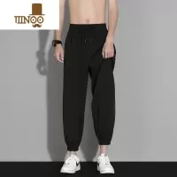 YANXU冰丝裤子男大码加肥小哈伦夏季薄款束脚卫裤宽松百搭胖子休闲运动