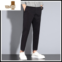 YANXU男士修身直筒韩版潮流锥形九分西装西裤学生休闲裤子2023夏季薄款