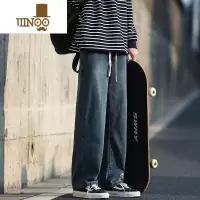 YANXU牛仔裤男复古男生潮牌休闲直筒裤潮流夏季美式高街长裤男款裤子
