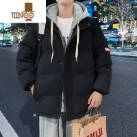 YANXU假棉衣男士2023新款潮牌宽松百搭加绒加厚连帽外套棉服