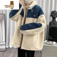 YANXU羔绒棉衣男士冬季加绒加厚羔毛外套潮牌颗粒绒棉服青少年棉袄