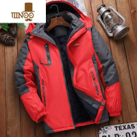 YANXU2022冬季防风防水冲锋衣棉服男加绒加厚工作服棉衣外套防寒棉袄子