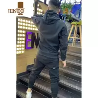YANXU2023新款百搭连帽卫衣男士宽松拼色上衣服套头长袖休闲打底衫