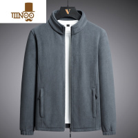 YANXU摇粒绒外套男士抓绒卫衣中年爸爸装加绒加厚夹克上衣服