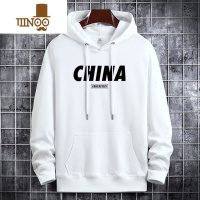 YANXU连帽卫衣男国潮大码宽松印花加绒加厚帽衫外套潮nis2023新款