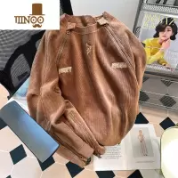 YANXU美式潮牌痞帅炸街灯芯绒拉链卫衣男女hiphop加厚工装外套