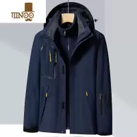 YANXU冬季男士棉衣冲锋衣三合一可拆卸防风登山服户外套爸爸装棉袄