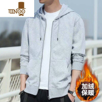 YANXU卫衣男冬季羔毛外套男士韩版潮加绒加厚宽松羔绒连帽毛绒棉服