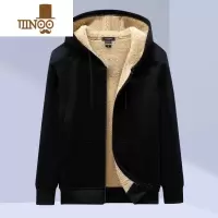 YANXU工地干活外套男士加厚加绒宽松大码工作服羔绒连帽拉链卫衣