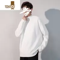YANXU半高领毛衣男加绒保暖内搭男生男士黑色冬季冬款中针织打底衫