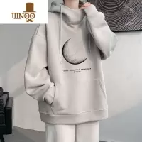 YANXU美式卫衣男oversize小众高街男潮ins款高领连帽加绒外套