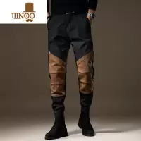 YANXU2023款美式复古工装裤子男秋季新款潮牌机能撞色宽松束脚休闲裤男