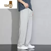 YANXU九分裤子男士运动夏季休闲长裤潮牌ins薄款卫裤灰色宽松直筒男裤