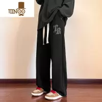 YANXU卫裤子男款秋季宽松运动款直筒裤潮流百搭男士休闲裤阔腿男裤