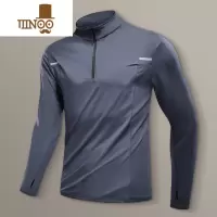 YANXU体育生训练服男田径跑步运动t恤速干健身衣服长袖半拉链上衣