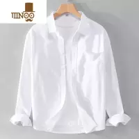 YANXU牛津纺衬衫商务休闲百搭简约男士半袖衬衣纯色长袖寸