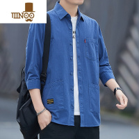 YANXU衬衫新款男短袖七分袖五分袖长袖商务工装外套修身宽松潮