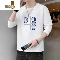 YANXU男士长袖T恤2023春季新款休闲宽松潮流潮牌打底衫ins时尚流行体恤