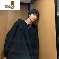 YANXU长袖T恤男oversize港风大码纯色体恤衫基础款圆领卫衣
