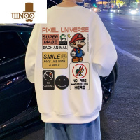 YANXU卫衣男长袖港风宽松外套ins潮牌打底无帽卡通动漫圆领上衣t