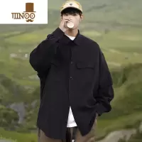 YANXU日系cityboy长袖衬衫男款工装宽松大码军绿色外套