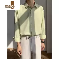 YANXU夏季薄款纯色衬衫男长袖休闲垂感痞风日系宽松速干冰丝防晒衣