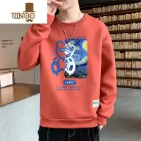 YANXU长袖T恤男休闲高街小熊印花宽松时尚潮搭男装设计感上衣服
