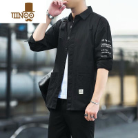 YANXU工作穿休闲夹克外套男士夏季韩版薄款日系长袖衬衫潮牌宽松上衣服