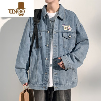 YANXU水洗牛仔外套男潮牌港风炸街工装夹克痞帅设计感休闲上衣服
